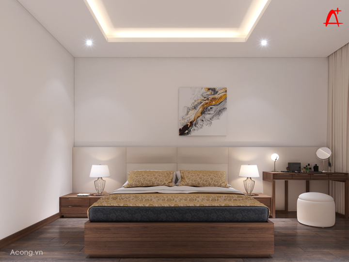 Thiết kế nội thất biệt thự Marina Hải Phòng: phòng ngủ master